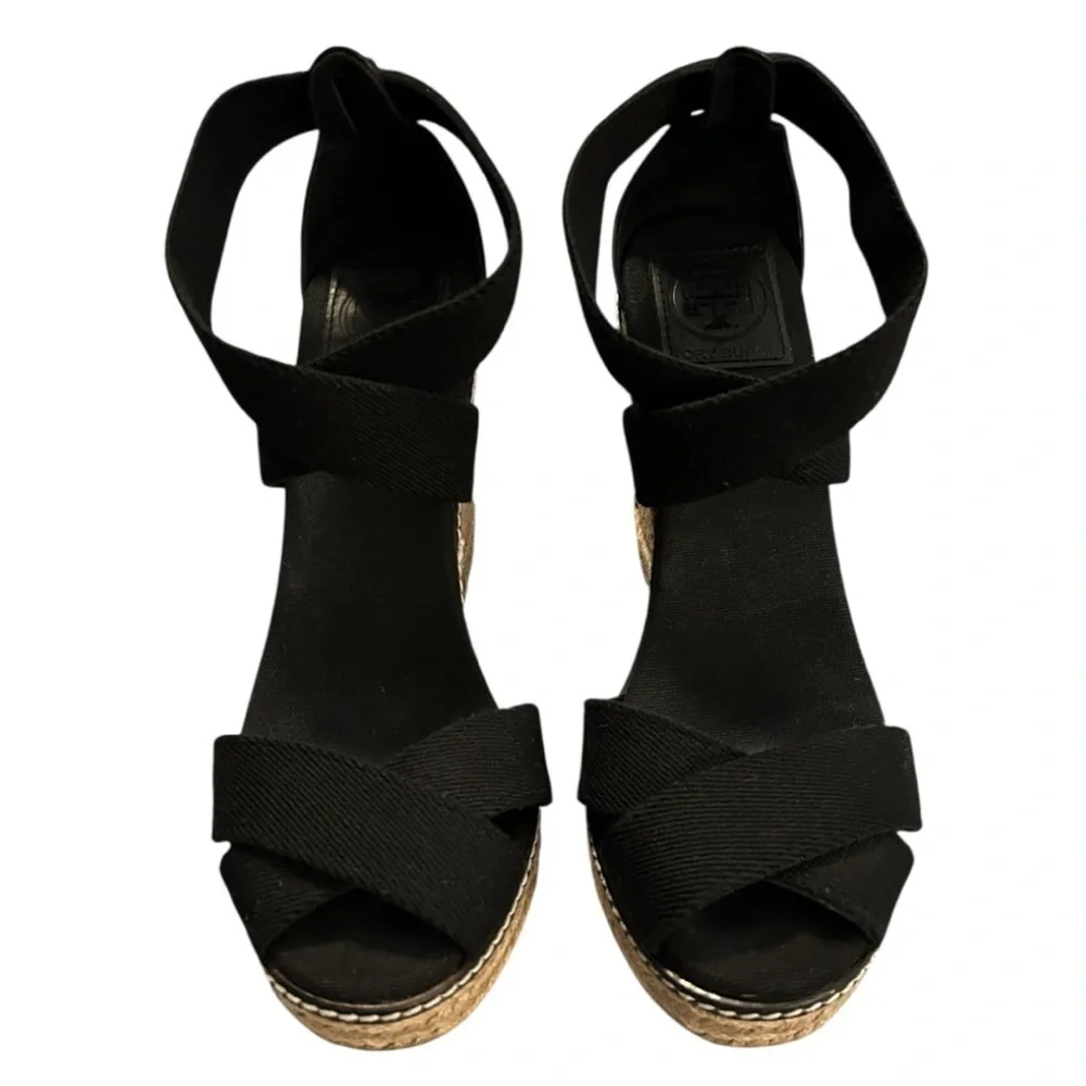 Tory Burch Adonis Black Wedge Espradrille